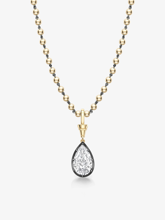 Ball n Chain 6.09ct Pear-Shaped Diamond Pendant View 2