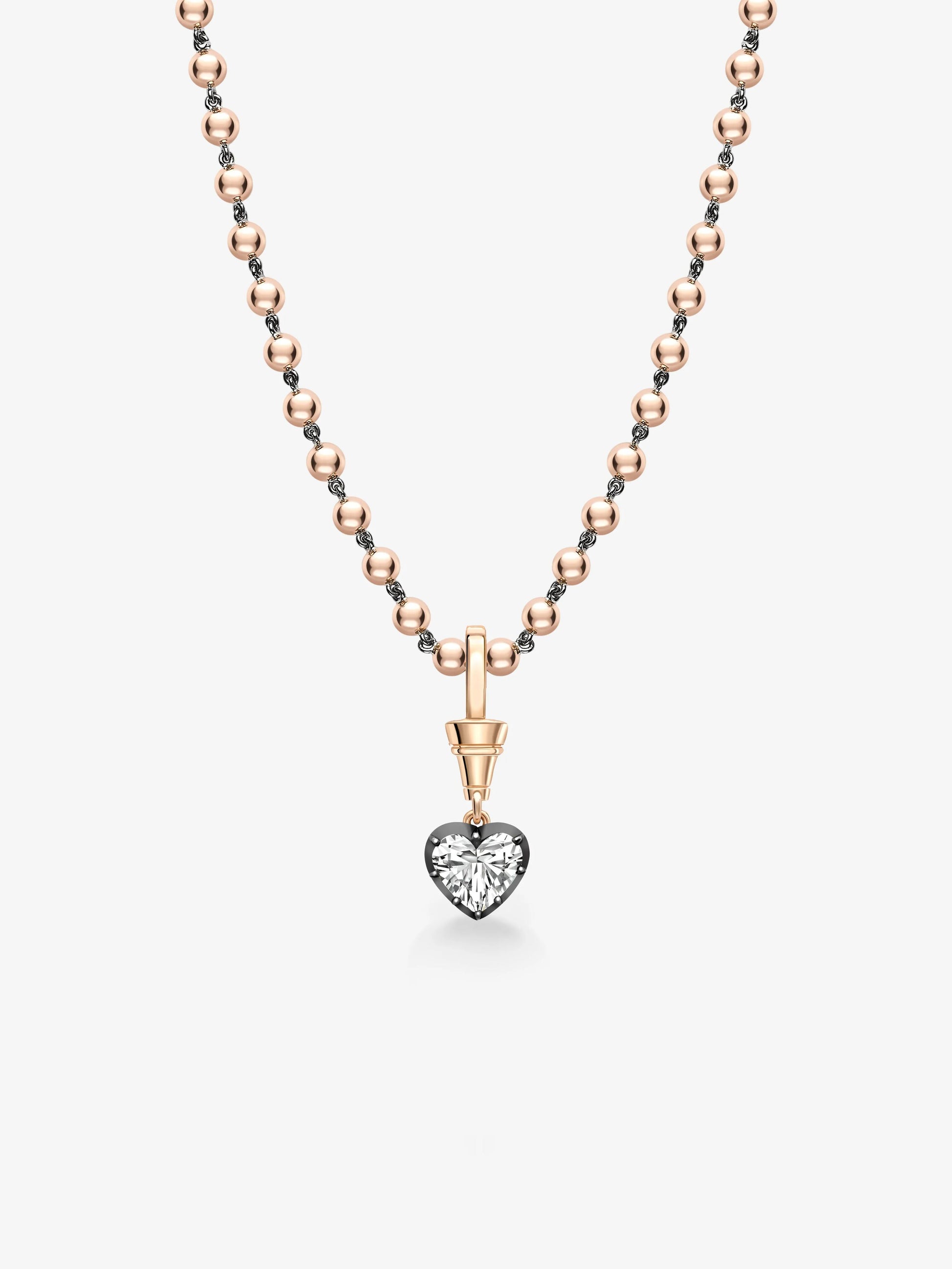 Ball n Chain 1.55ct Heart-Shaped Diamond Pendant View 2