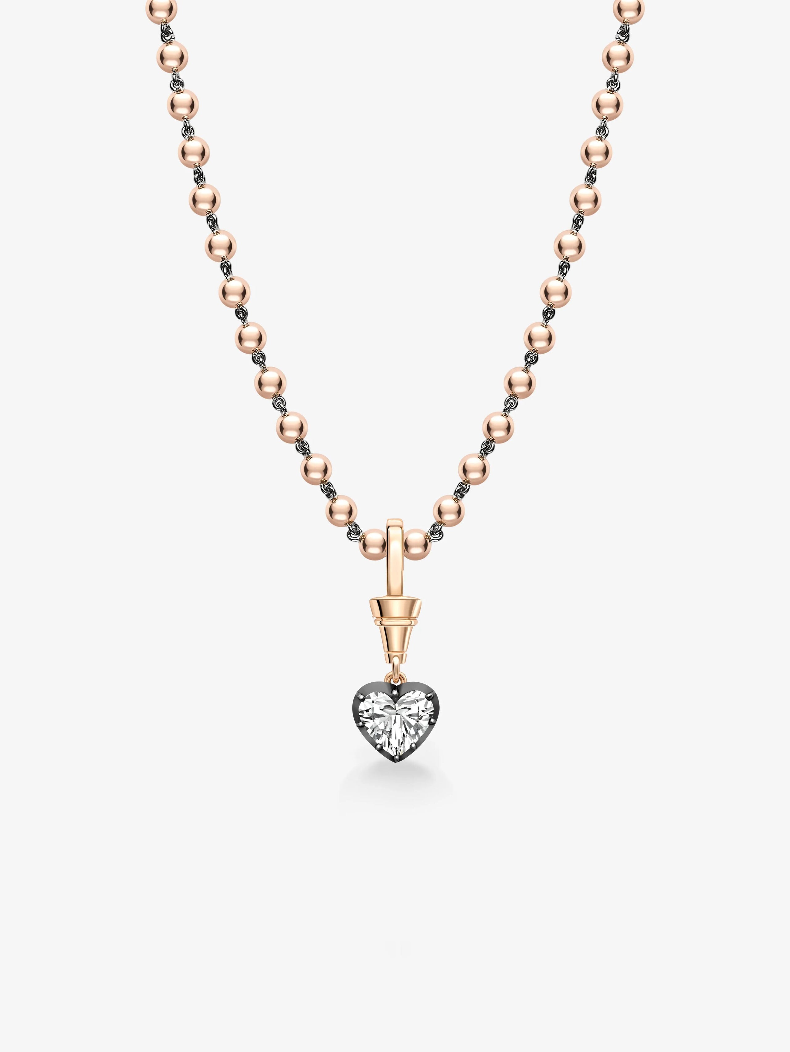 Ball n Chain 1.55ct Heart-Shaped Diamond Pendant View 2