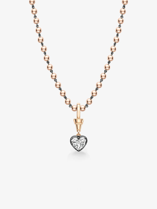 Ball n Chain 1.55ct Heart-Shaped Diamond Pendant View 2