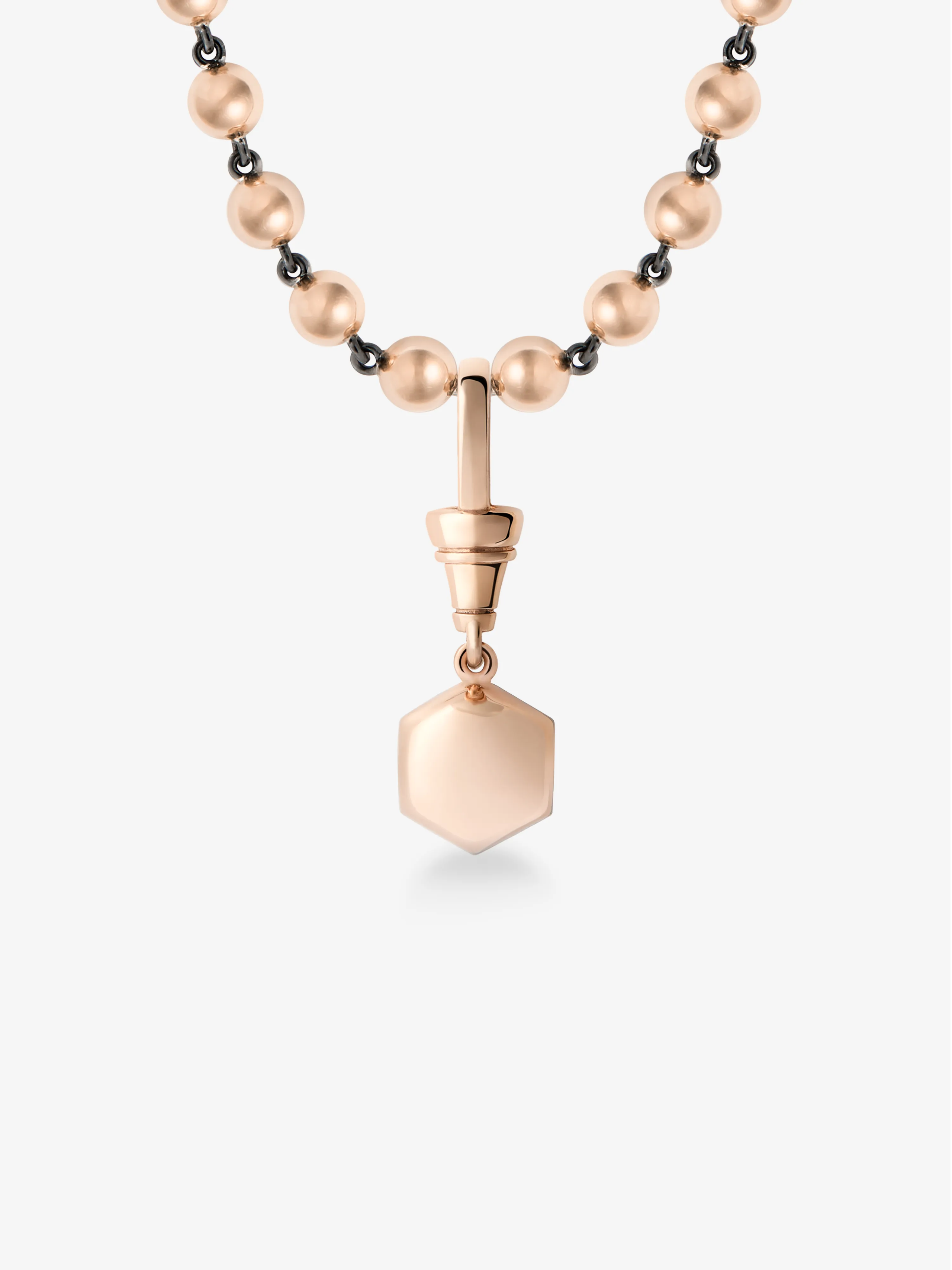 Ball n Chain 2.04ct Hexagon Diamond Pendant View 3