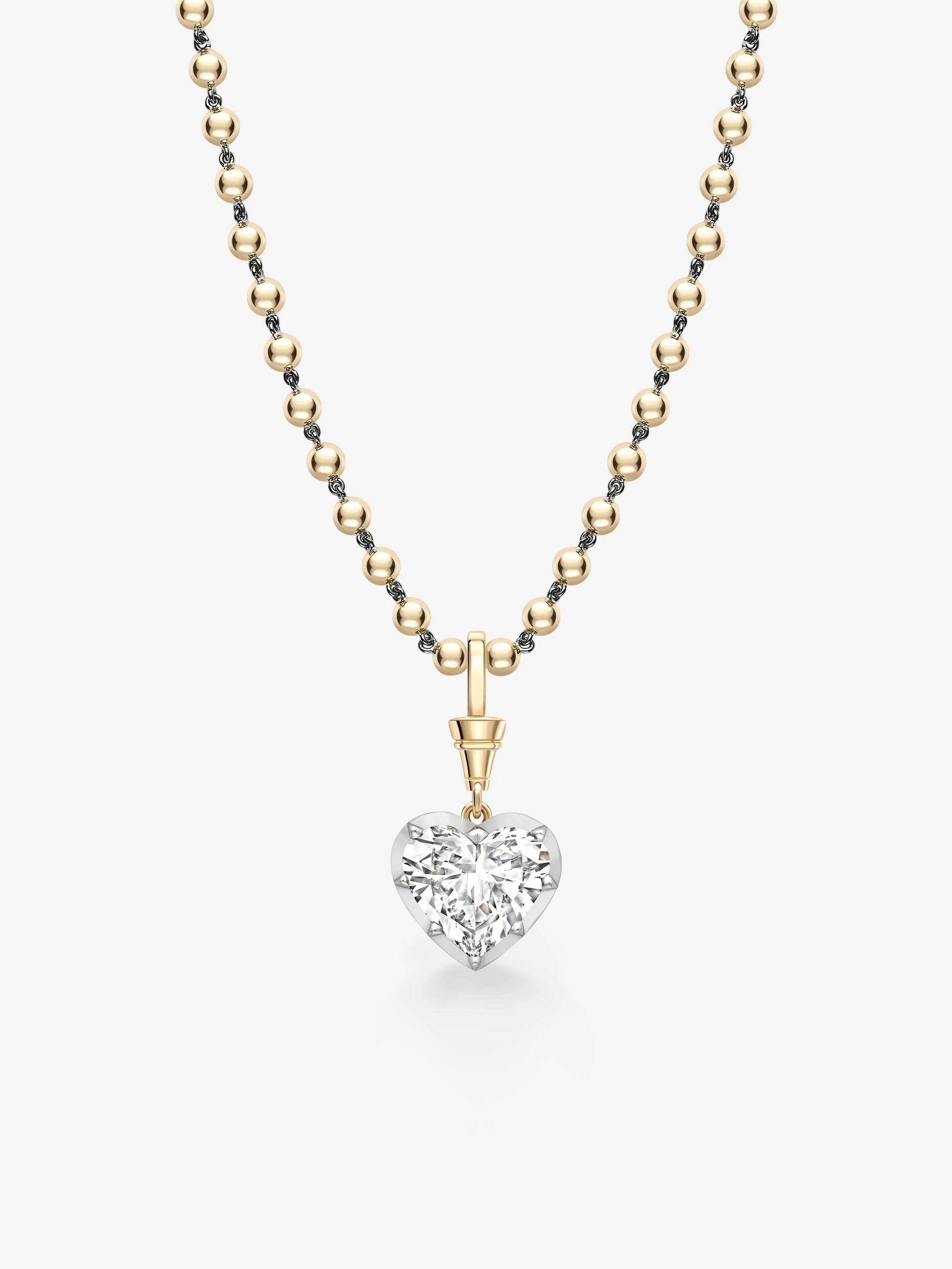 Ball n Chain 7.59ct Heart-Shaped Diamond Pendant View 2
