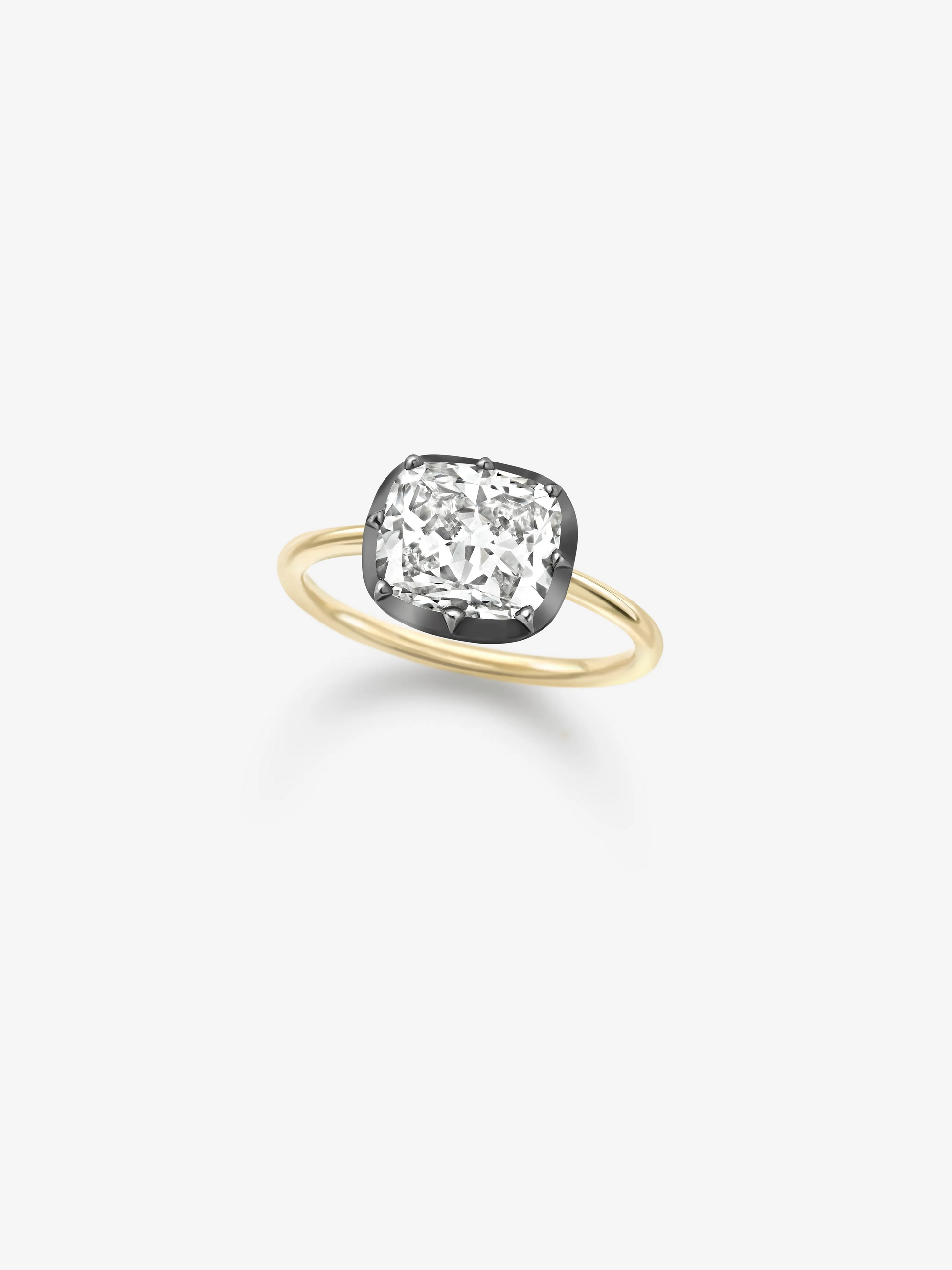 3.10ct East-West Cushion Diamond Button Back Ring View 2