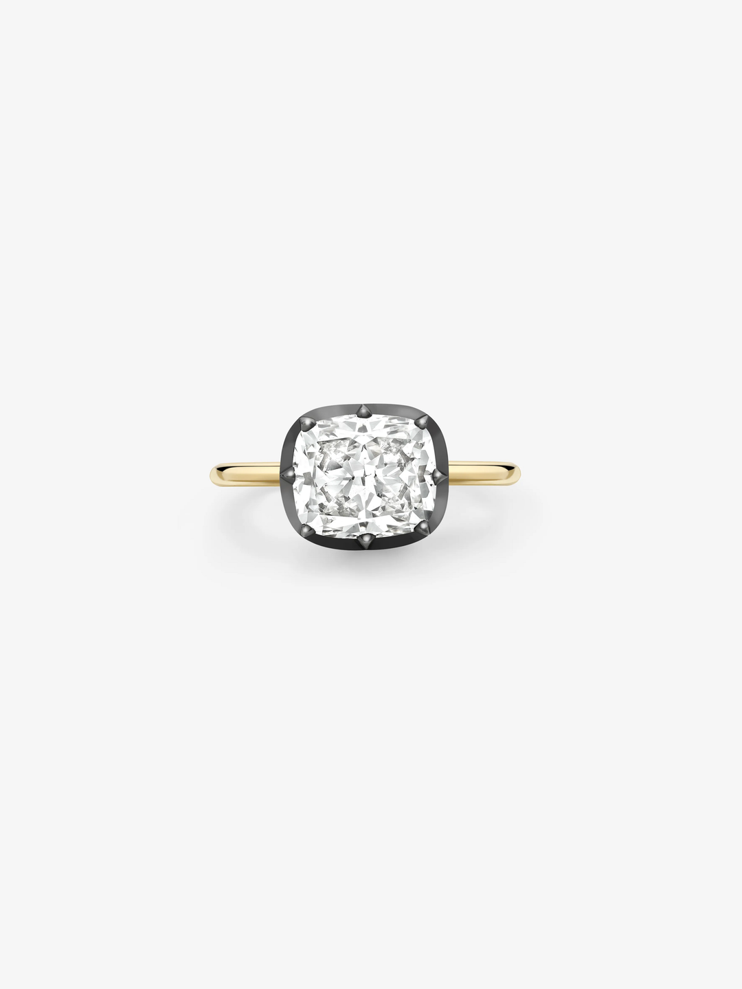 3.10ct East-West Cushion Diamond Button Back Ring  View 1