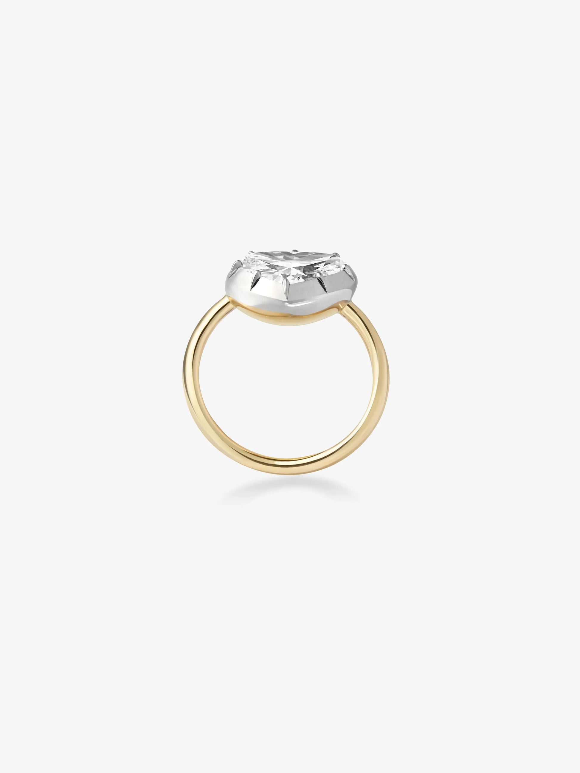 3ct Heart-Shaped Diamond & White Gold Button Back Ring View 2