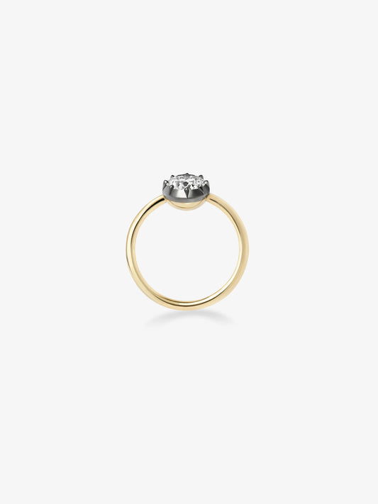 0.90ct Diamond & Blackened Gold Button Back Ring View 4