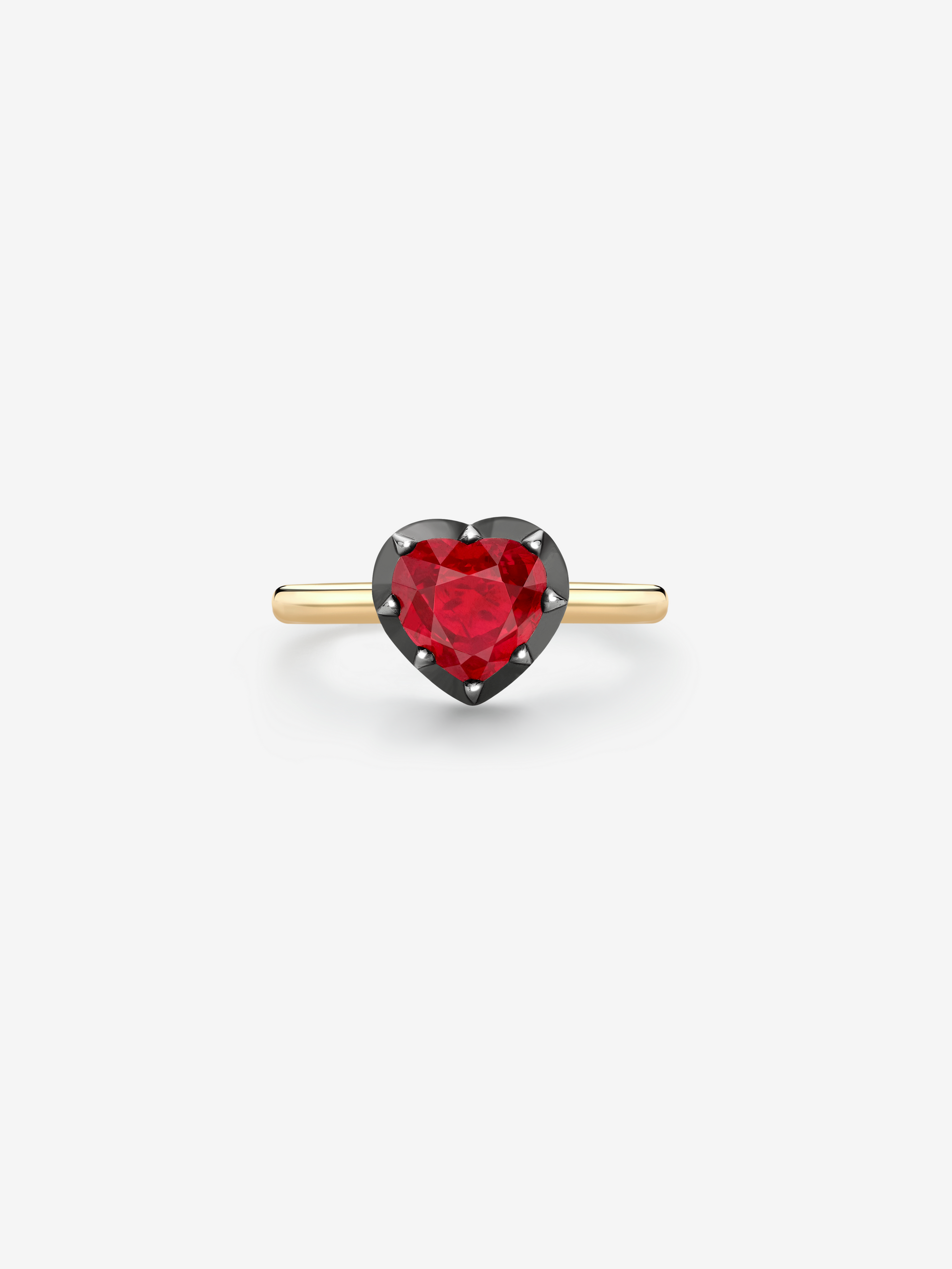1.90ct Heart-Shaped Ruby Button Back Ring View 1