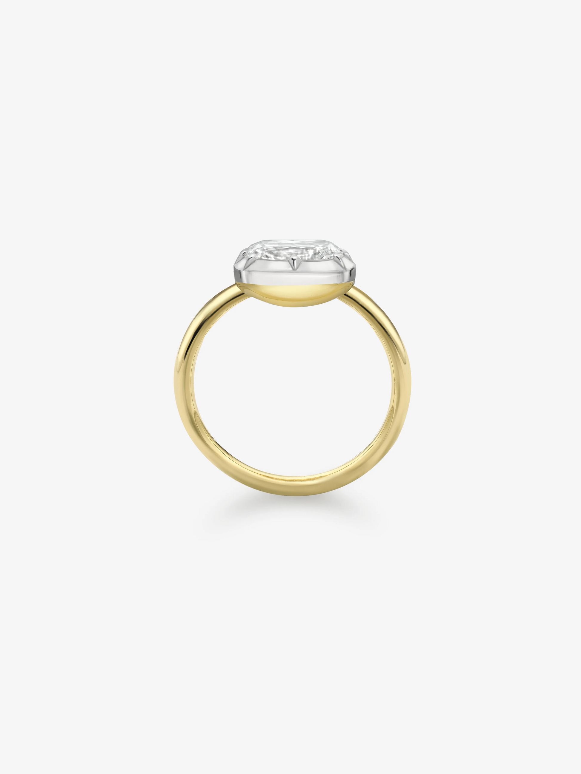 2.01ct East-West Cushion Diamond Button Back Ring View 3