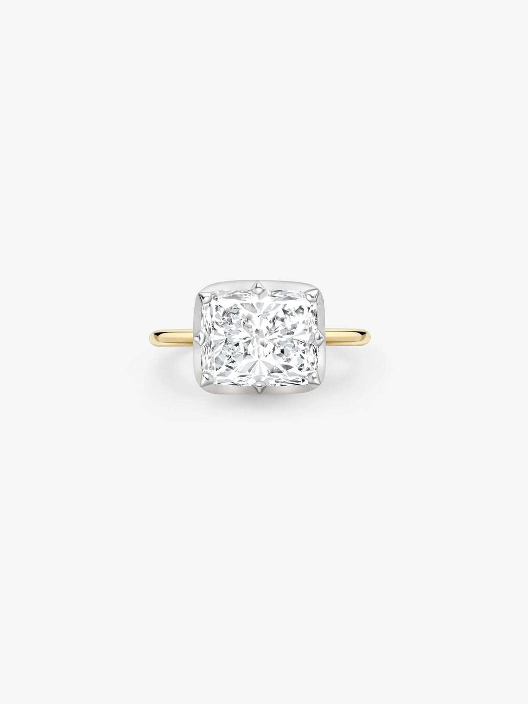 4.23ct East-West Cushion Diamond Button Back Ring  View 1