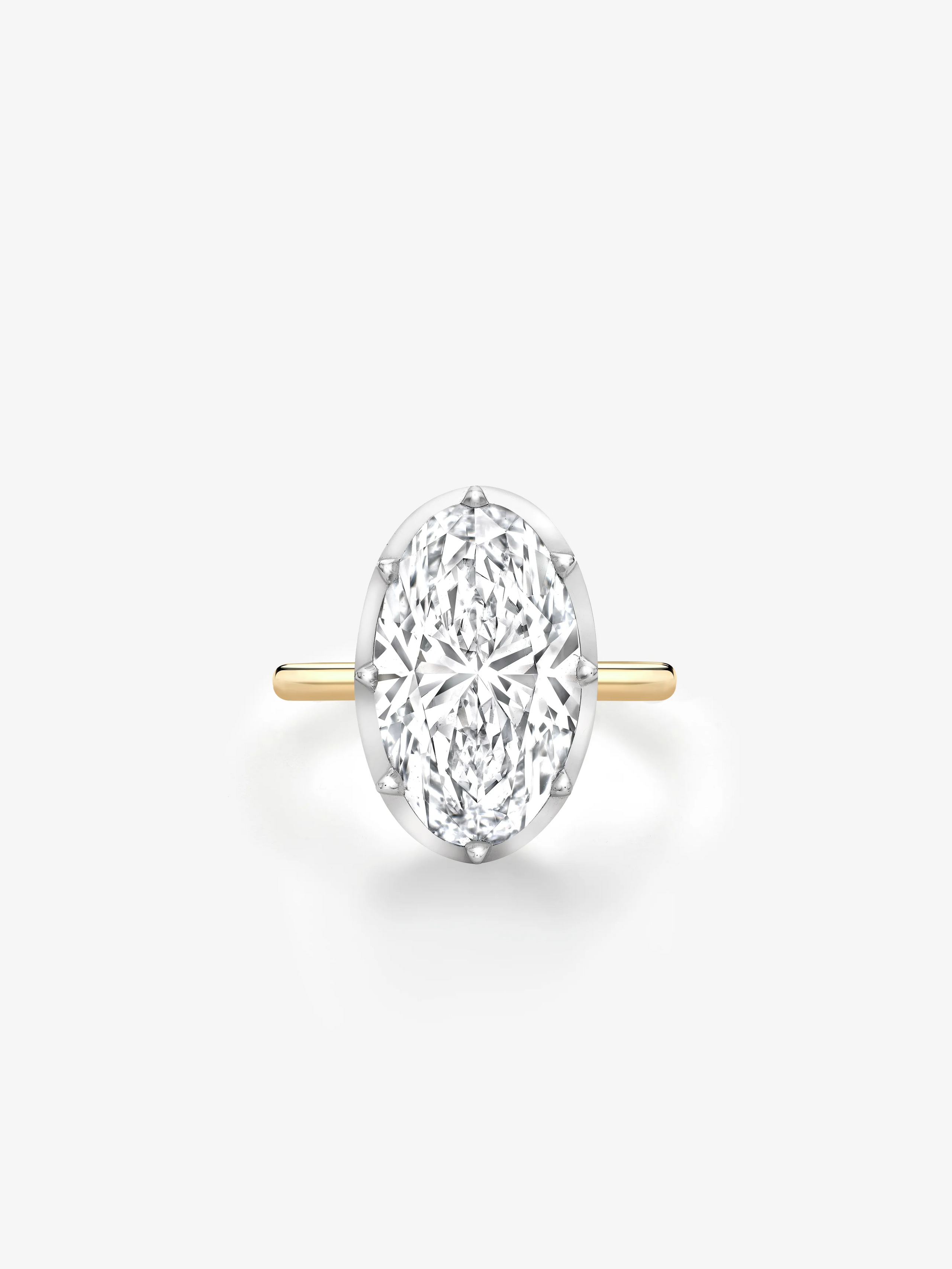 8.08ct Oval Diamond & White Gold Button Back Ring View 1