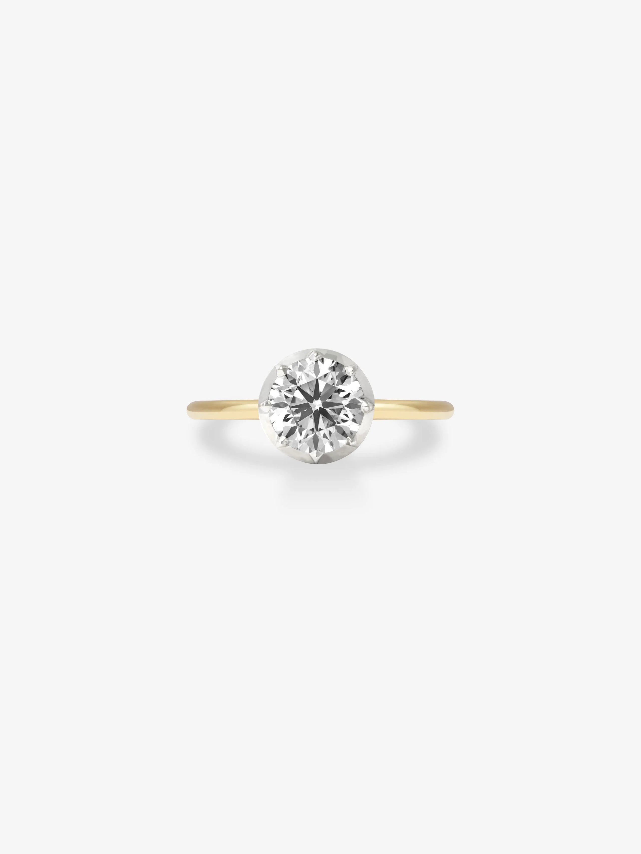 1.50ct Diamond & White Gold Button Back Ring View 1