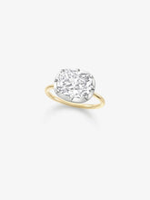 5.02ct East-West Cushion Diamond Button Back Ring