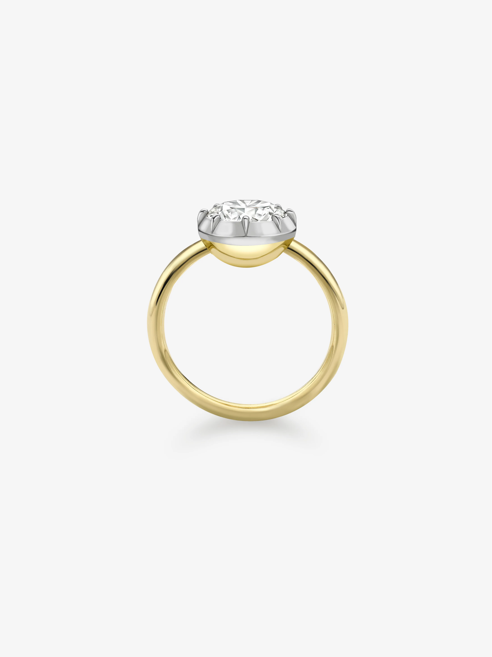 2.19ct Diamond & White Gold Button Back Ring View 3