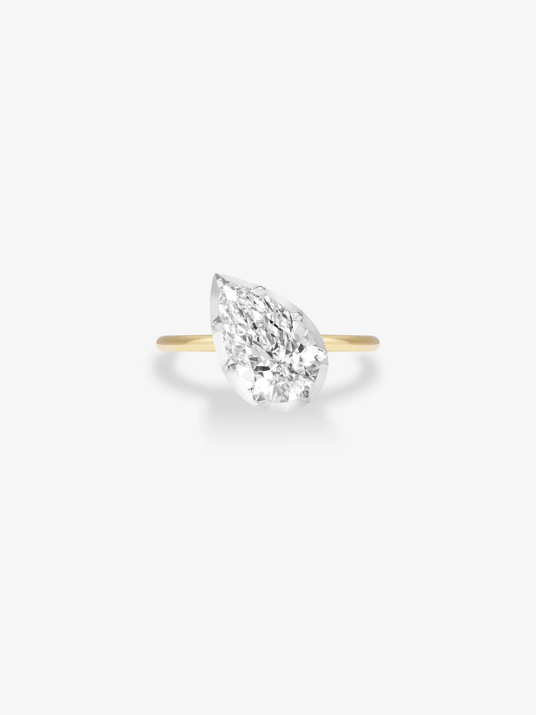 2.50ct Tilted Pear Diamond Button Back Ring  View 1