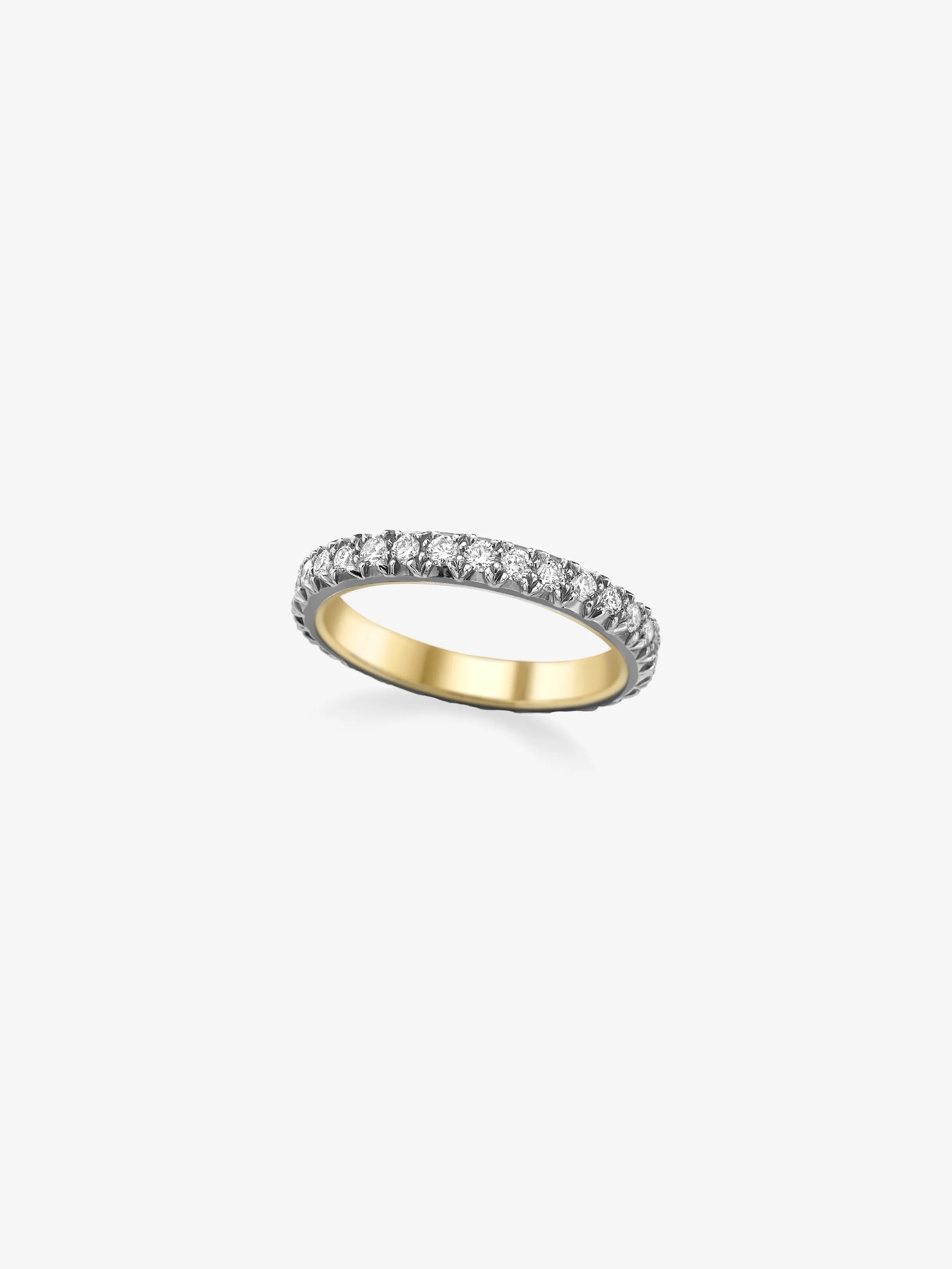 Small Cut-Down Blackened Gold Band View 1