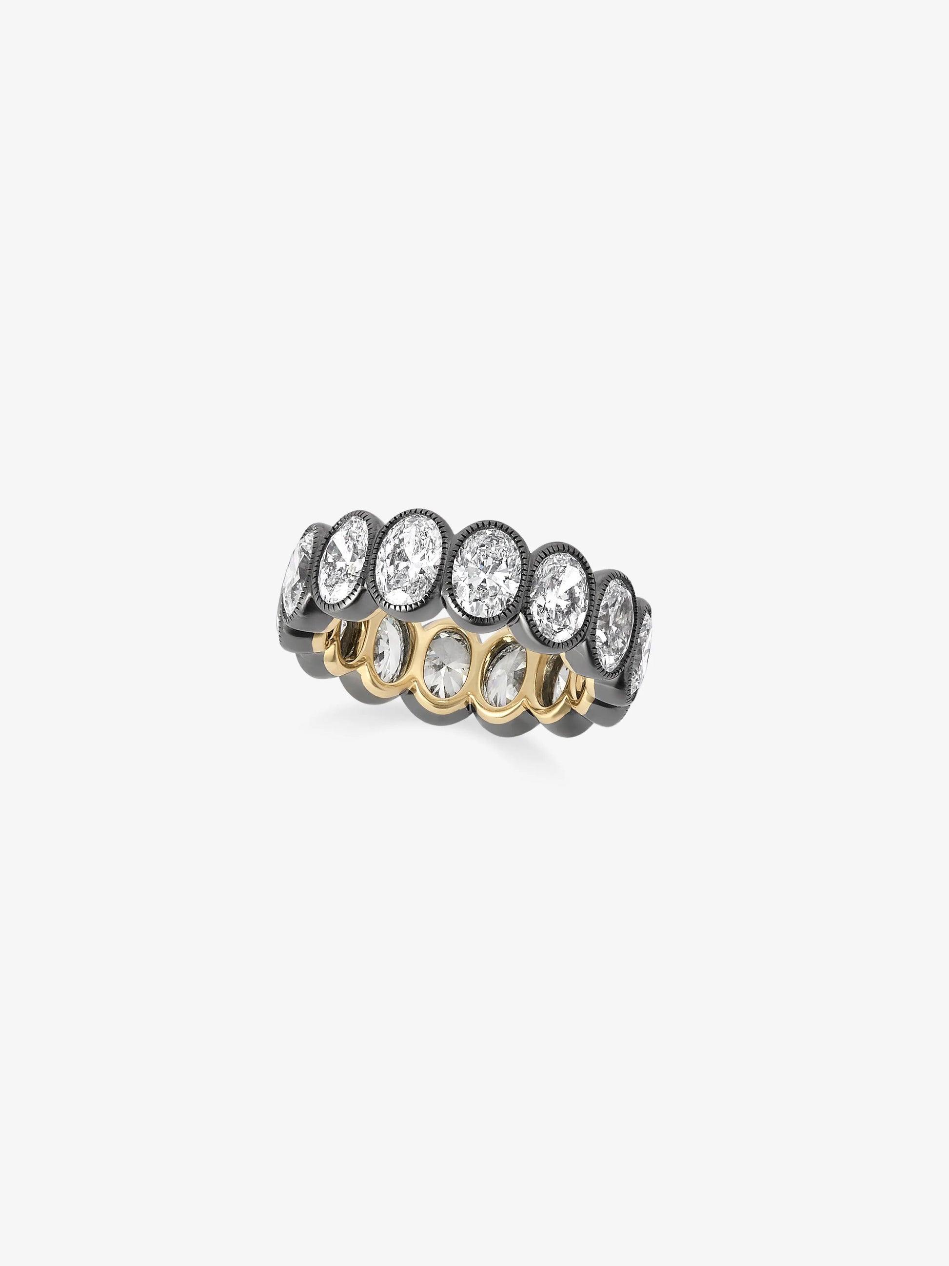 Oval Diamond Millegrain Eternity Band View 1