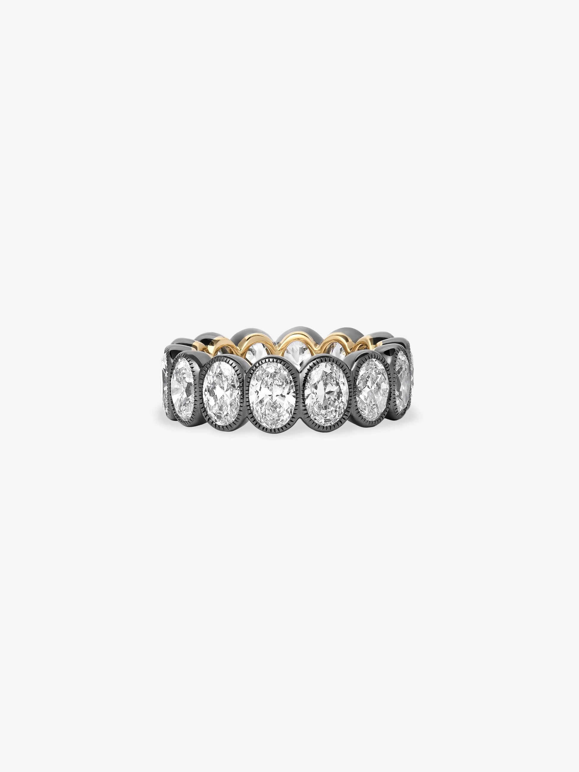 Oval Diamond Millegrain Eternity Band View 2