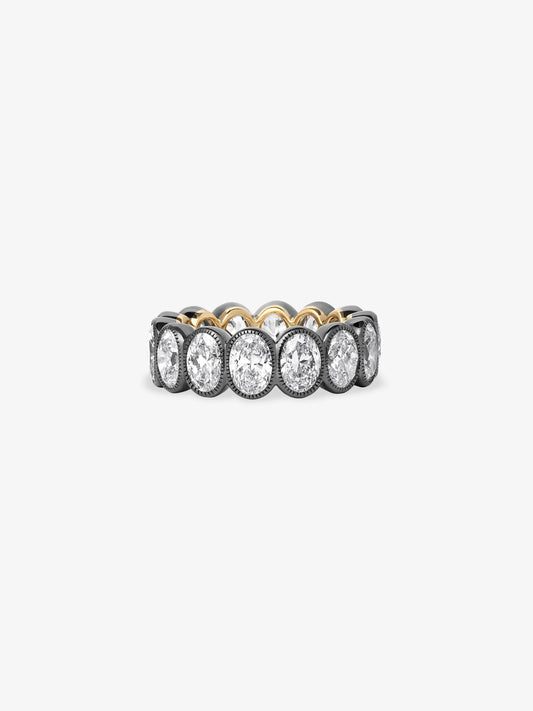Oval Diamond Millegrain Eternity Band View 2