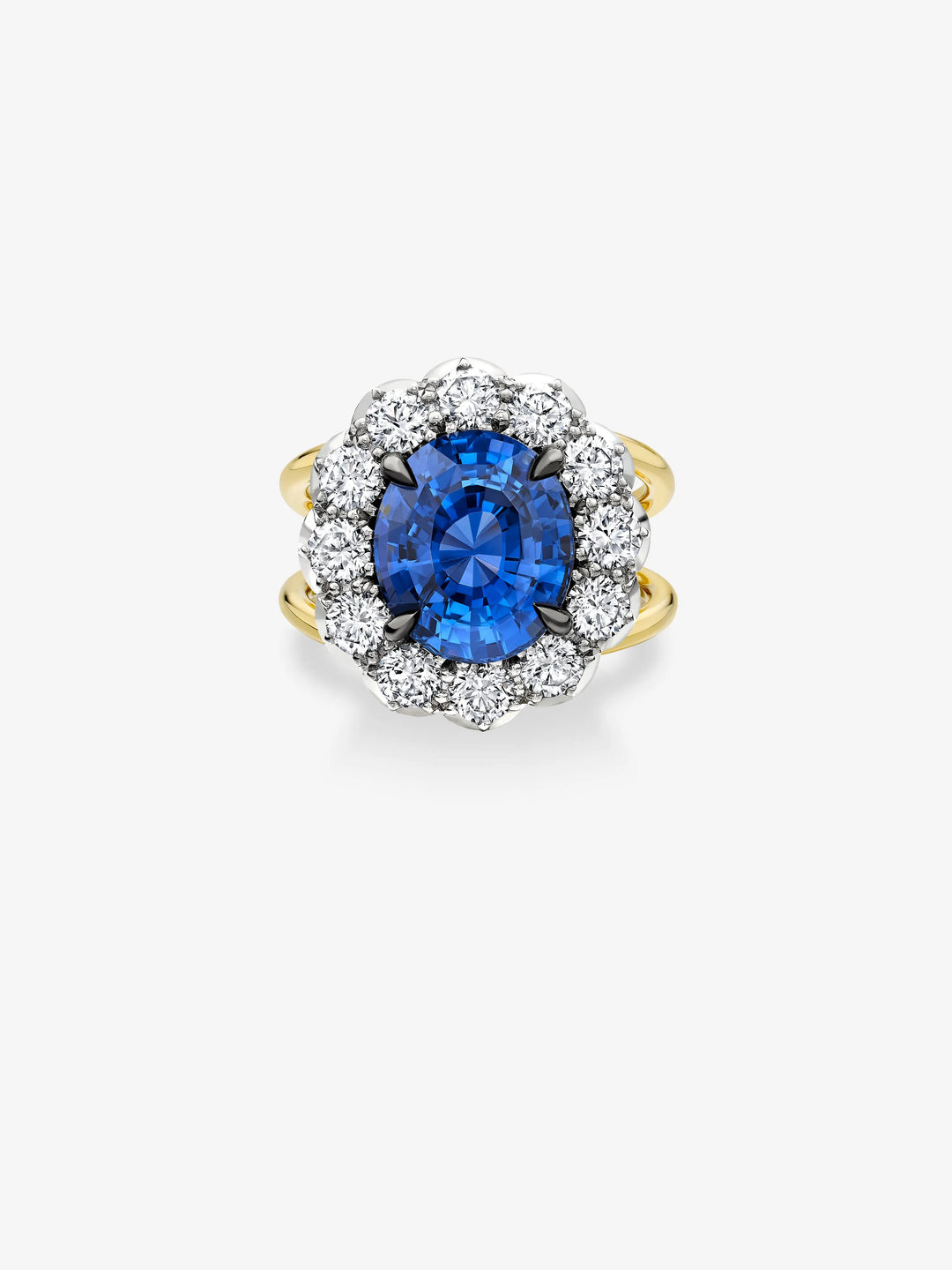 5.20ct Oval Sapphire & Diamond Halo Daisy Ring  View 1