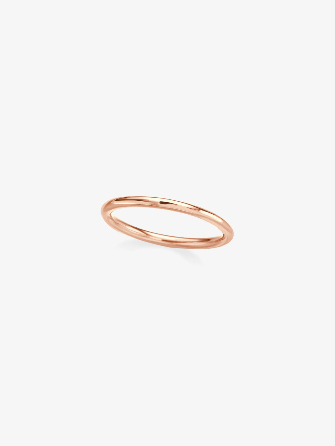 Round Wire Fine Rose Gold Band  View 1
