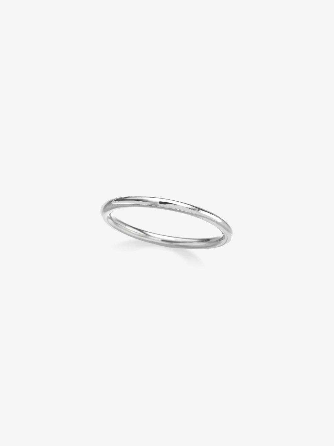 Round Wire Fine White Gold Band  View 1