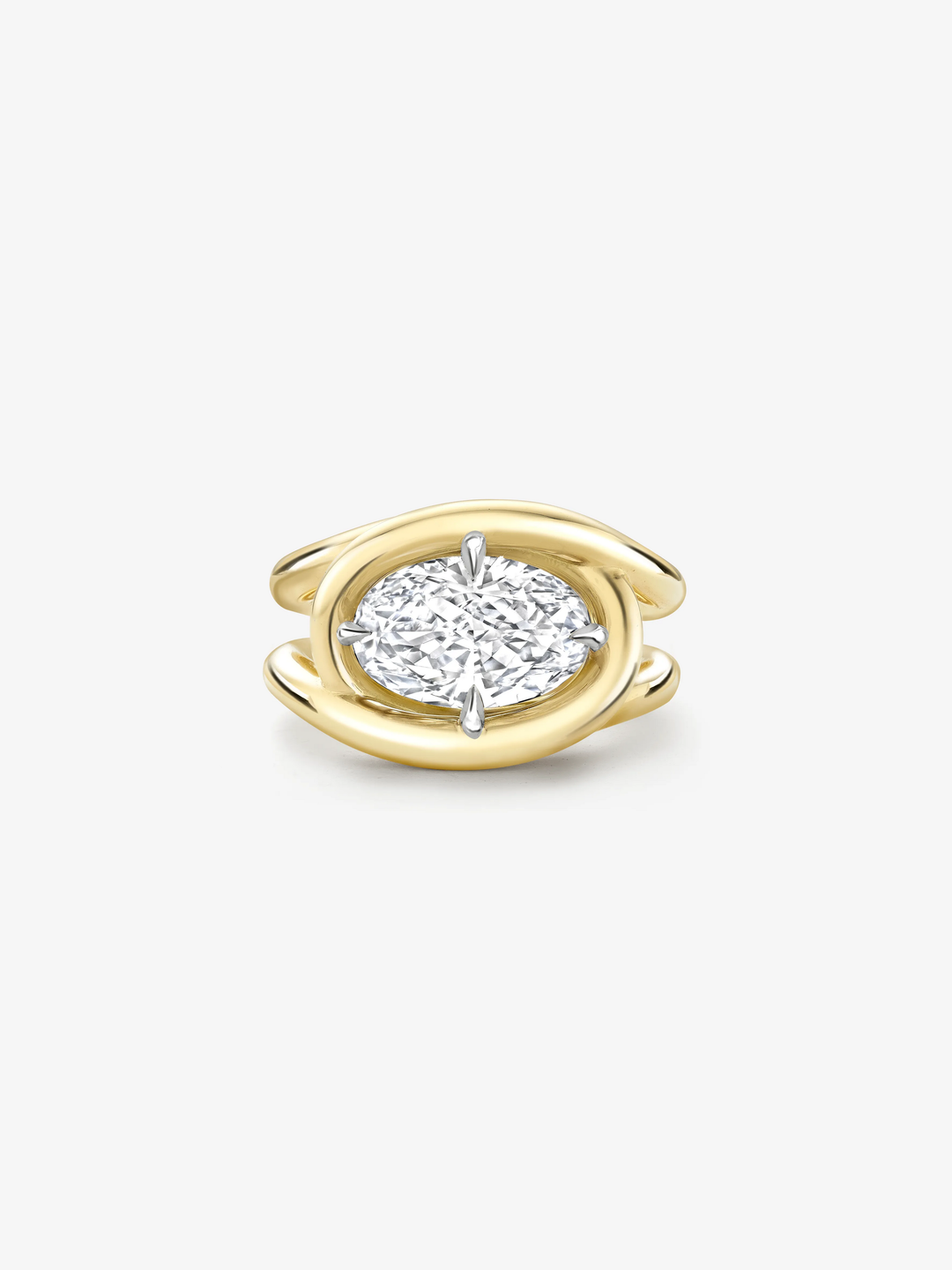 Twisted Gold 3.01ct Oval Diamond Ring View 1