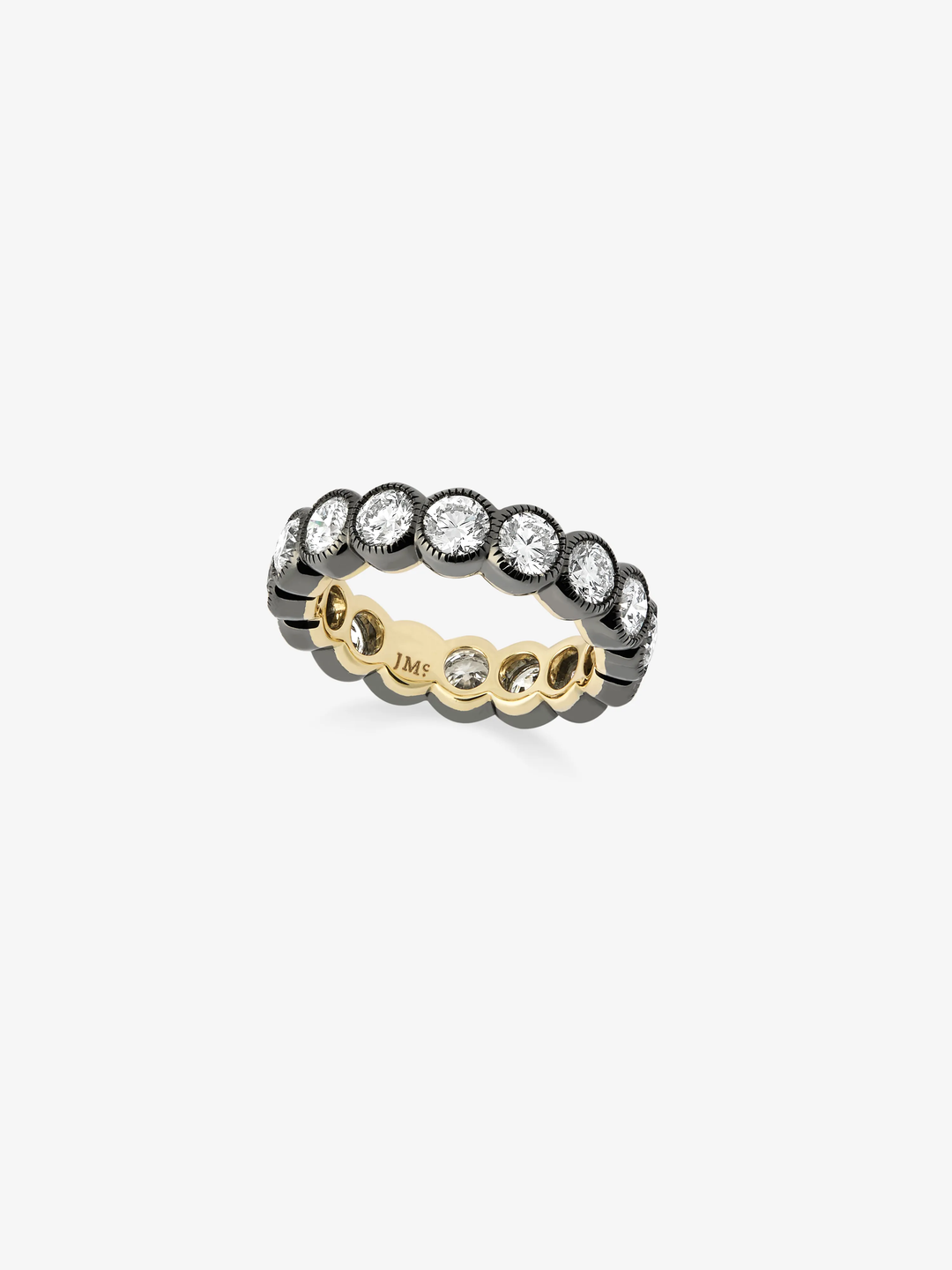 Small Round Diamond Millegrain Eternity Band  View 1