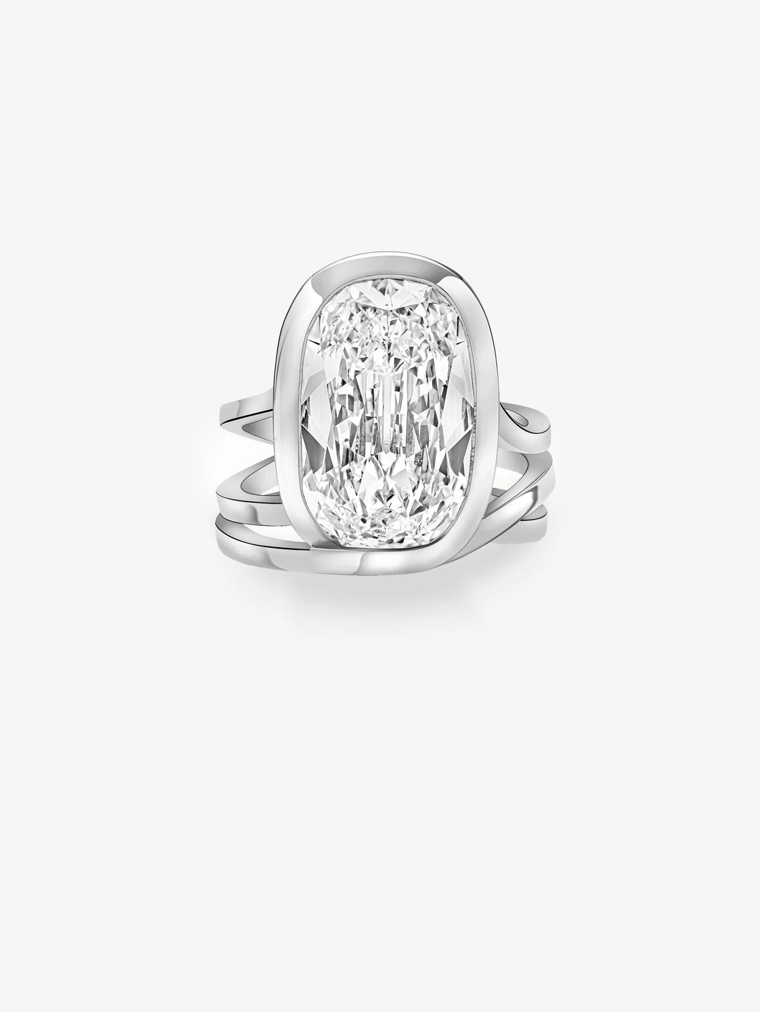 7.13ct Ribbon Cushion Diamond Ring  View 1