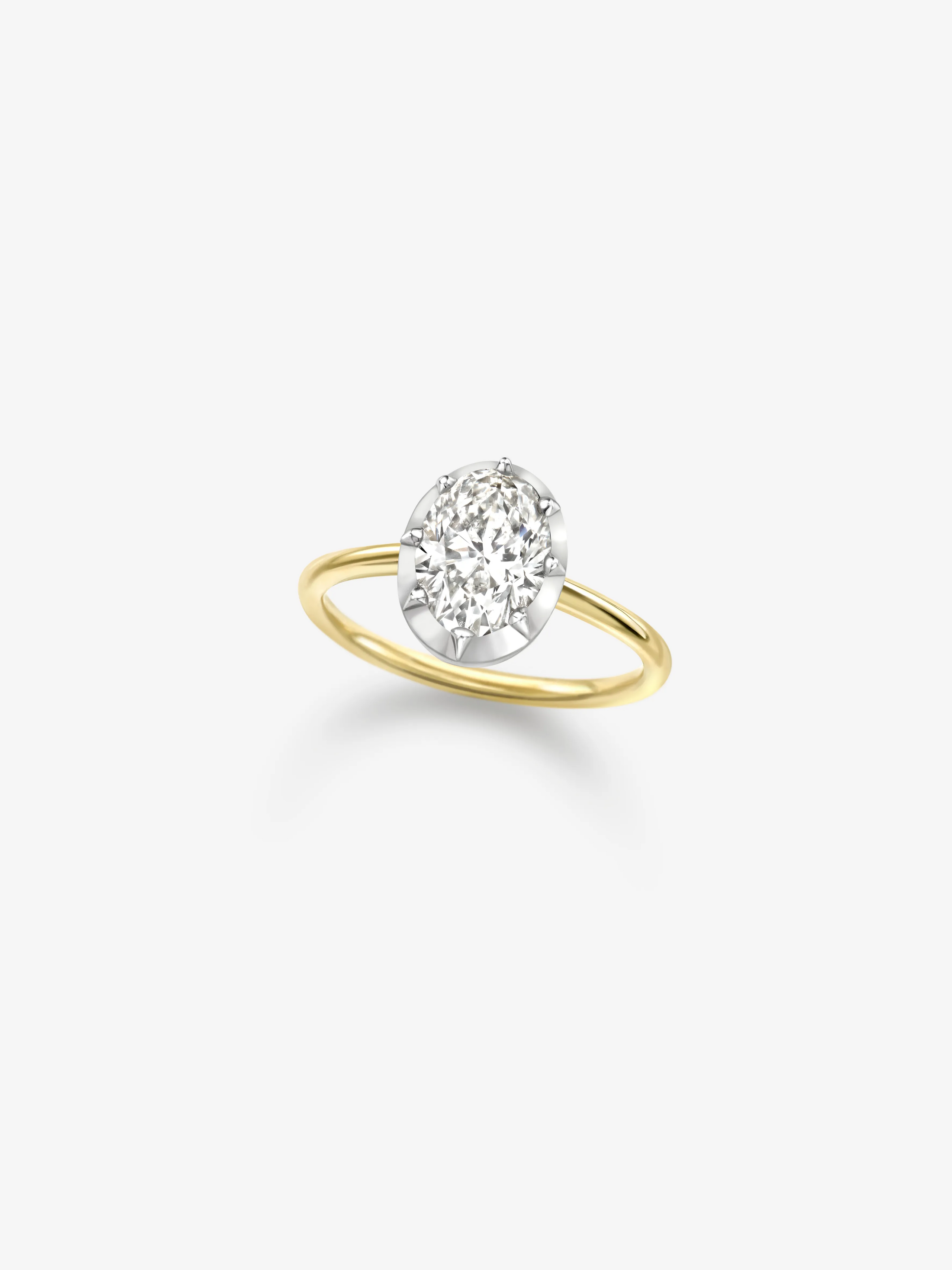 2.01ct Oval Cut Diamond Button Back Ring View 2