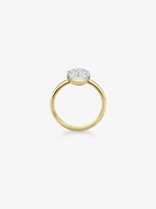 2.01ct Oval Cut Diamond Button Back Ring View 4