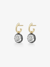 3ct Diamond & Blackened Gold Gypset Hoop Earrings