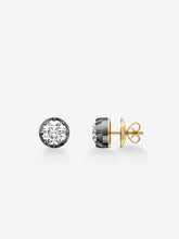 2ct Diamond & Blackened Gold Stud Earrings