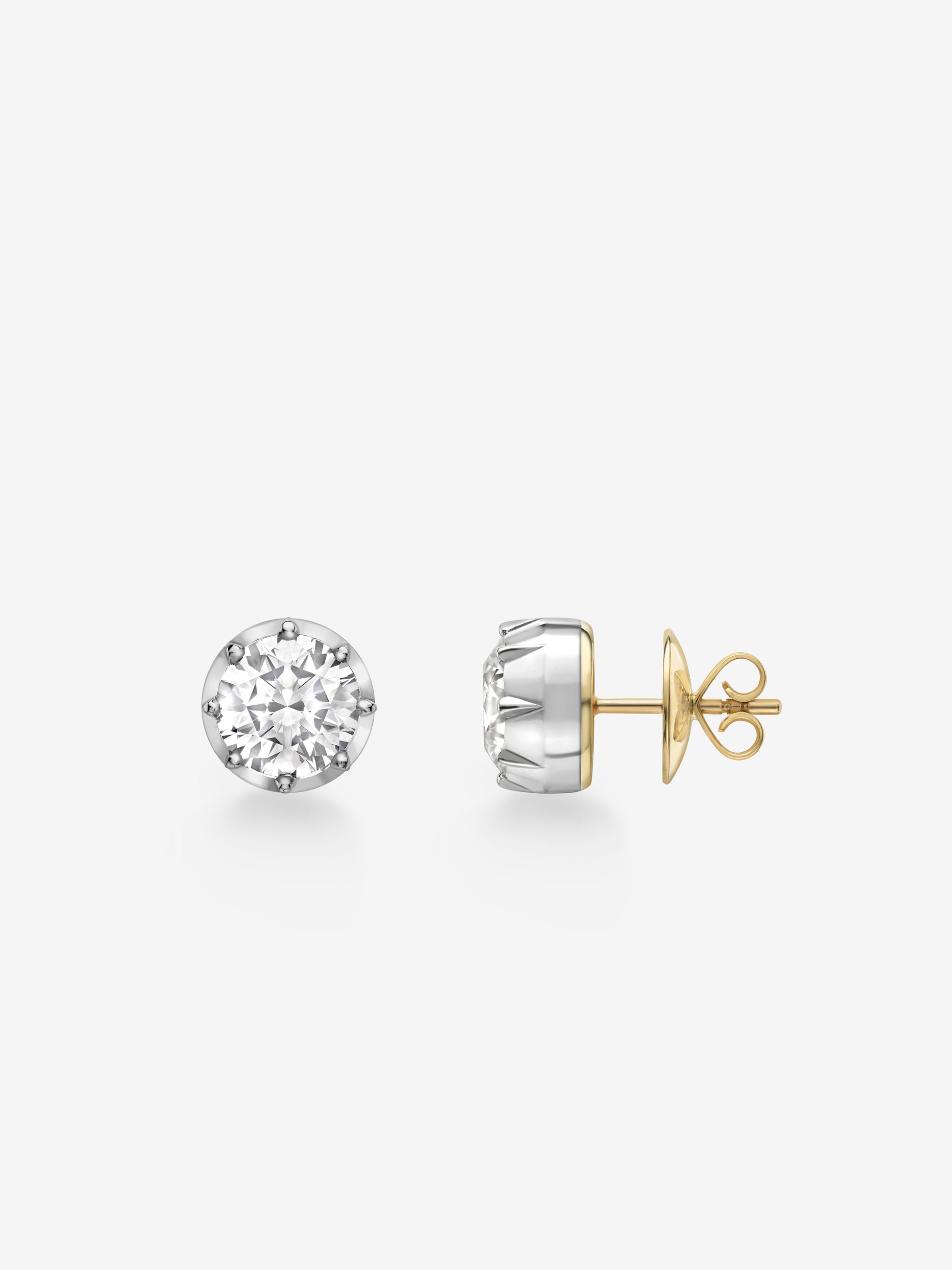 3ct Diamond & White Gold Stud Earrings View 2