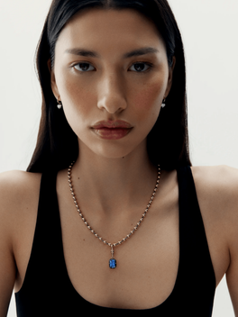 Ball n Chain 3.95ct Cushion Cut Sapphire Pendant
