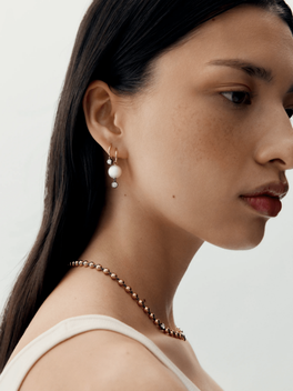 0.20ct Pearl & Diamond Gypset Hoop Earrings