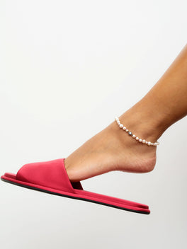 Beaches Pearl & 0.40ct Diamond Pink Thread Anklet