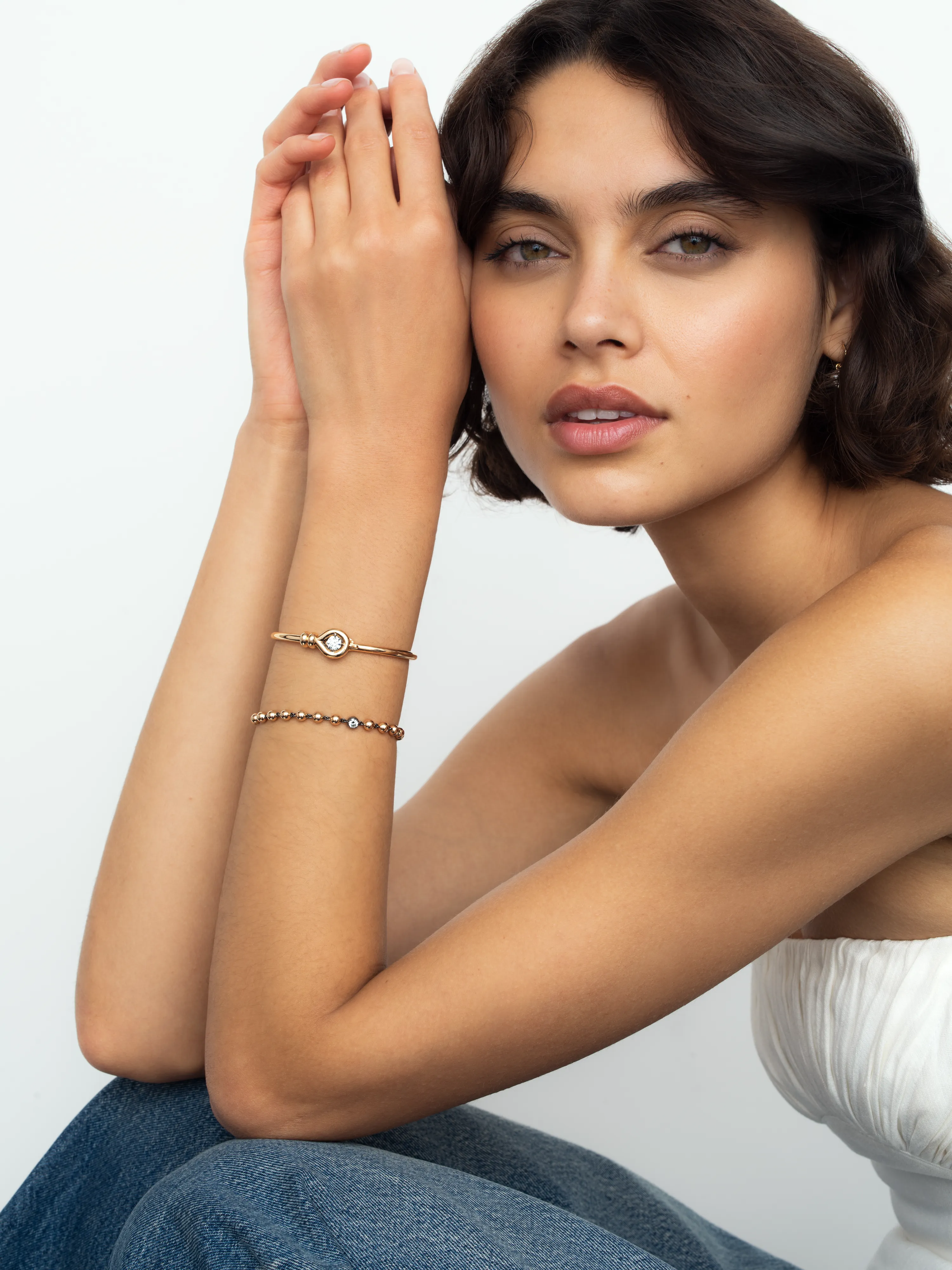Forget Me Knot 1.30ct Diamond Rose Gold Bangle View 3