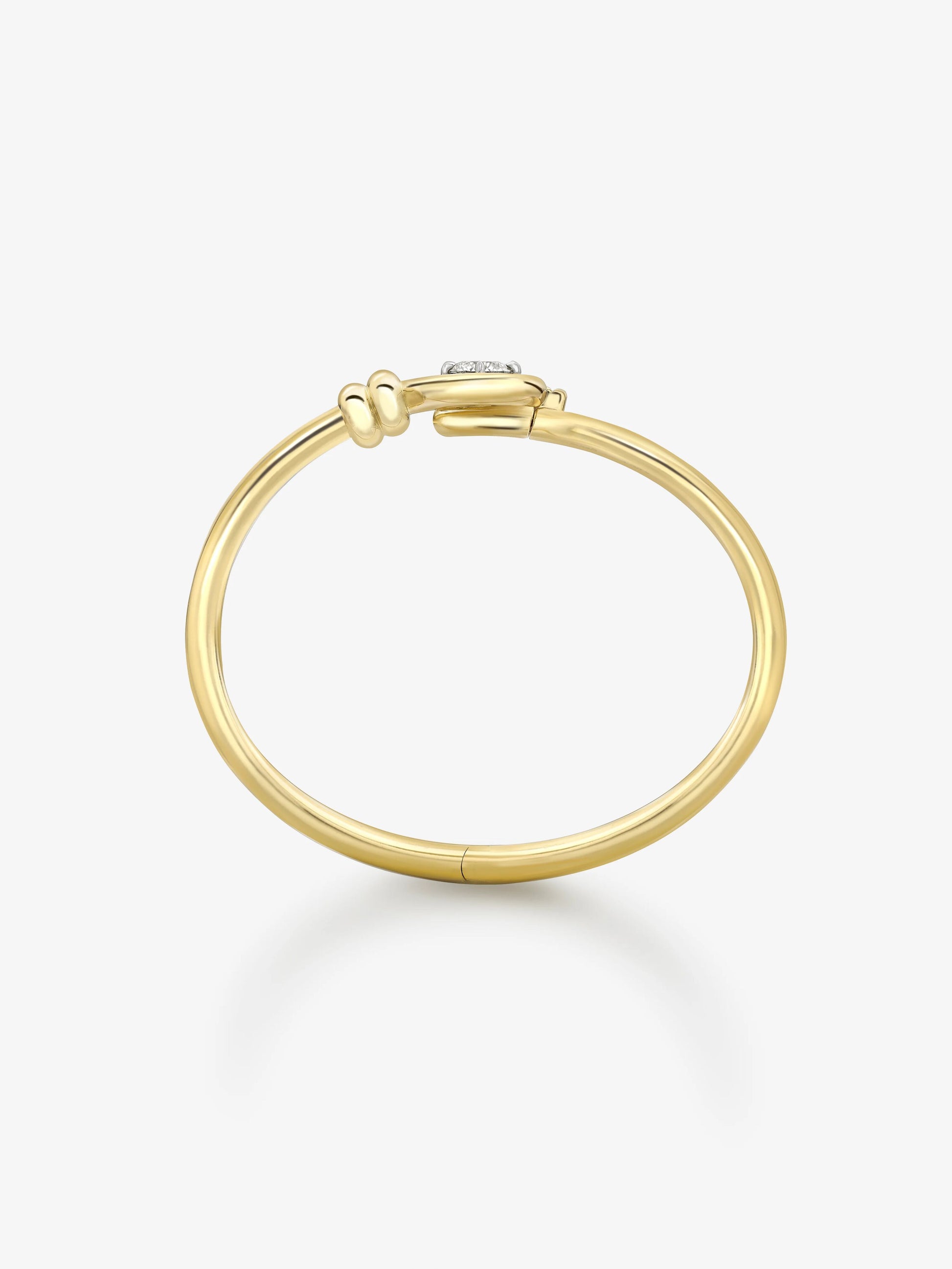 Forget Me Knot 1.30ct Diamond Yellow Gold Bangle View 2