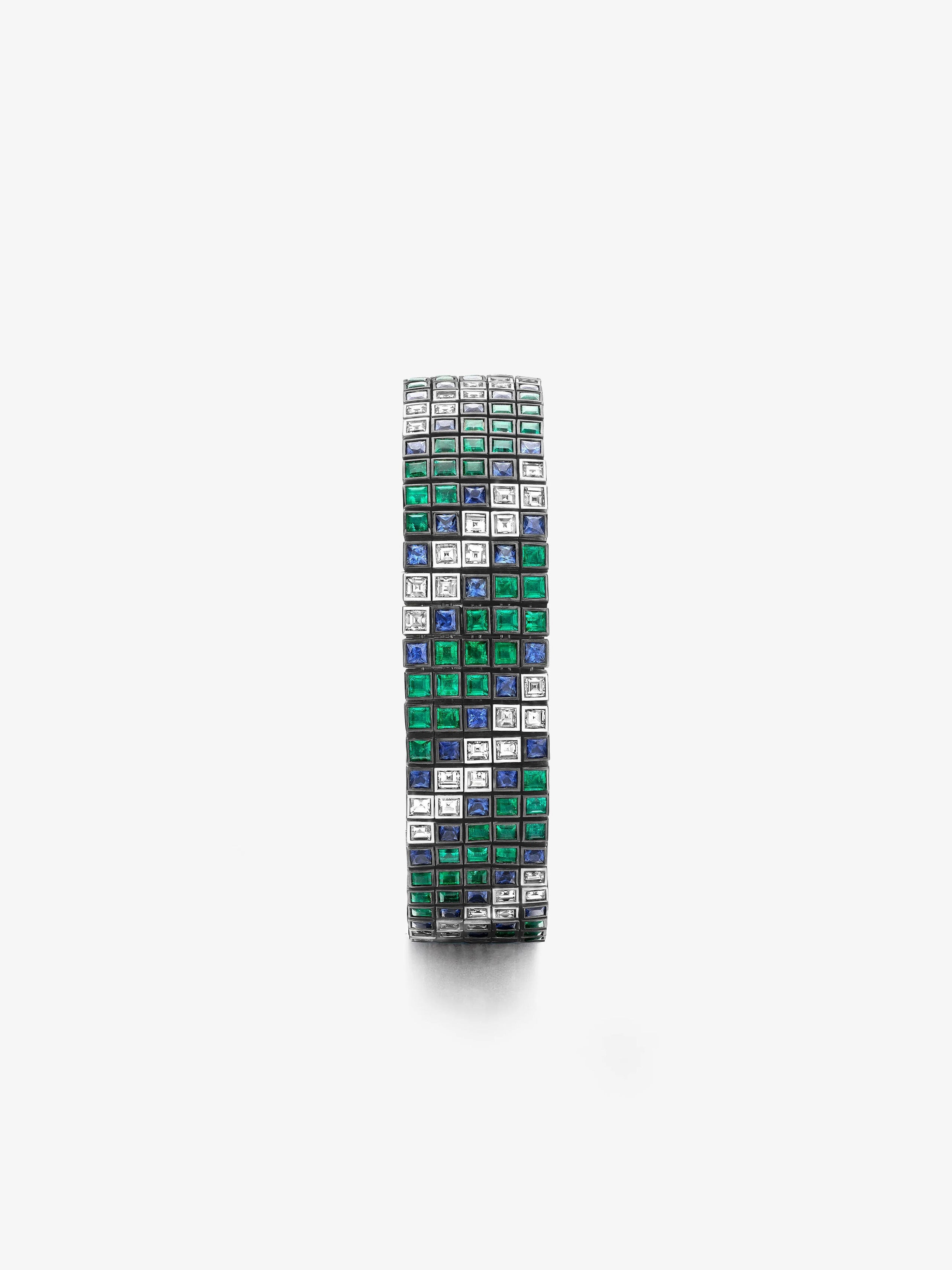 Tapestry Emerald, Diamond & Sapphire Italic Bracelet View 2