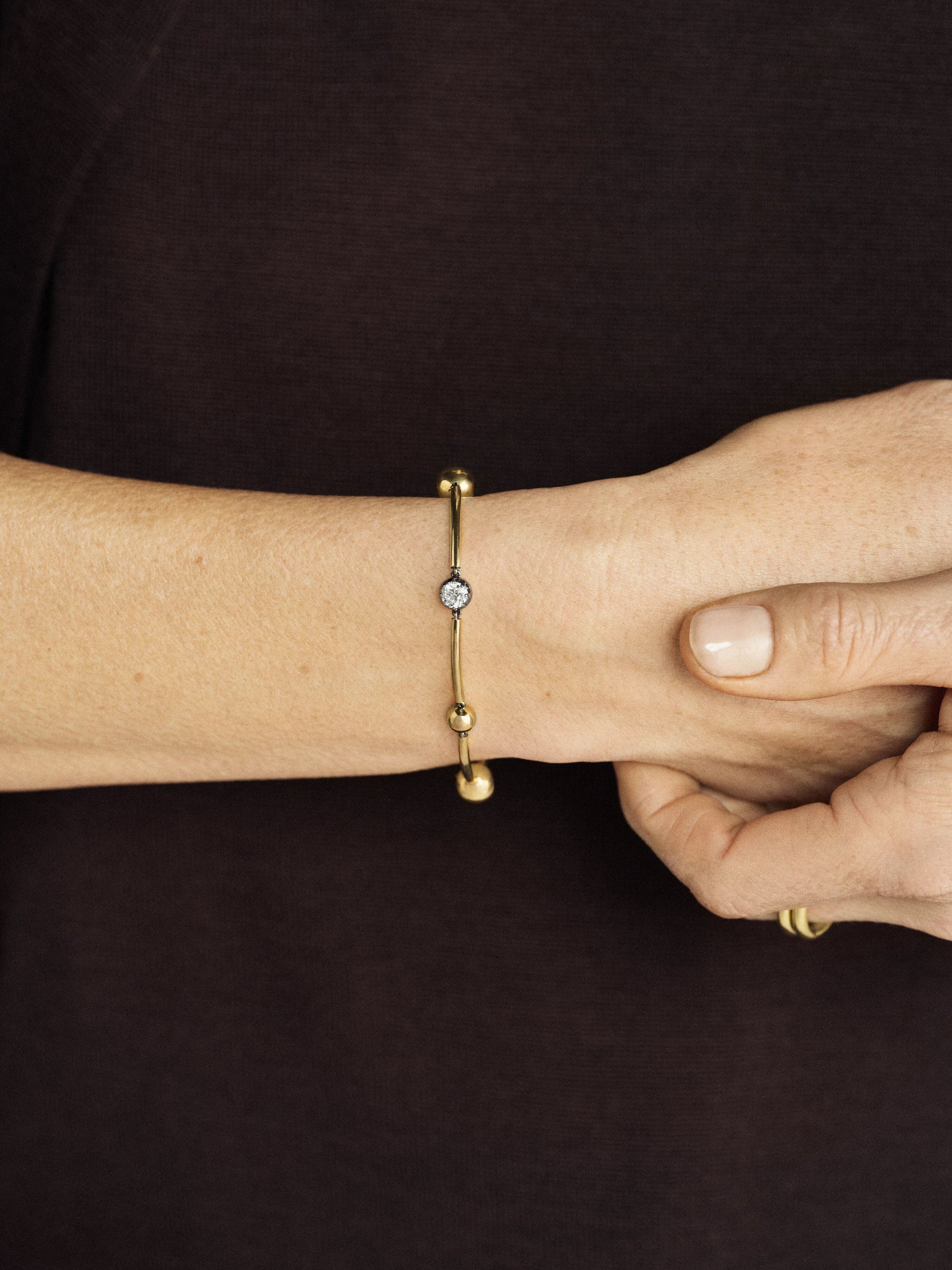 Orbit Yellow Gold & 0.50ct Diamond Sphere Bracelet View 3