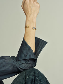 Orbit Yellow Gold & 3.42ct Diamond Sphere Bangle