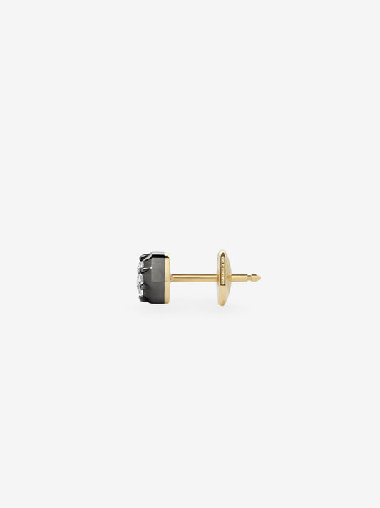 0.20ct Diamond and Blackened Gold Single Stud Earring View 2