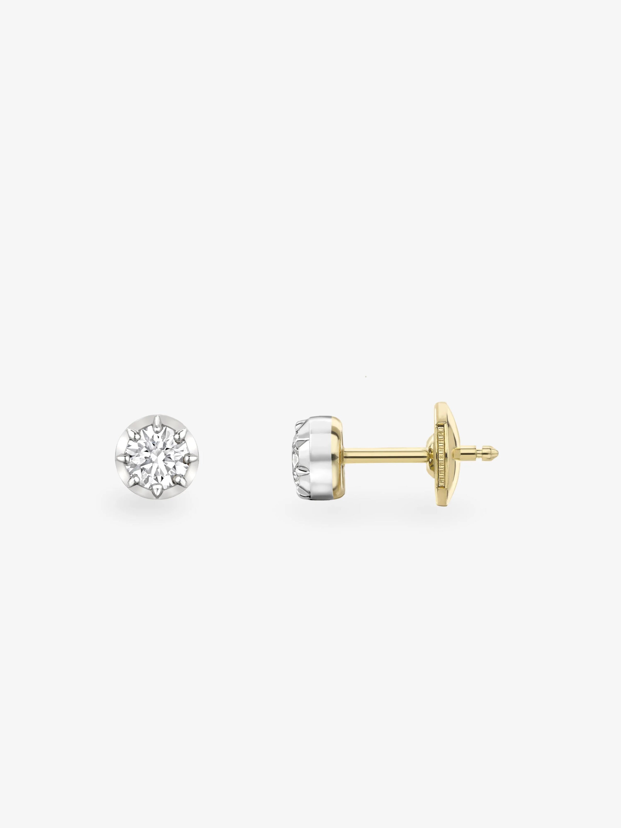 Round Diamond Stud Earrings (1 Ct. Tw.) In 18K White Gold - Foto 4