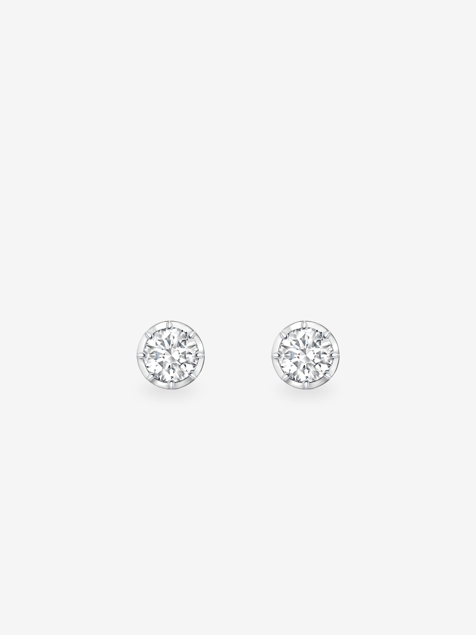 3ct Diamond & White Gold Stud Earrings View 1