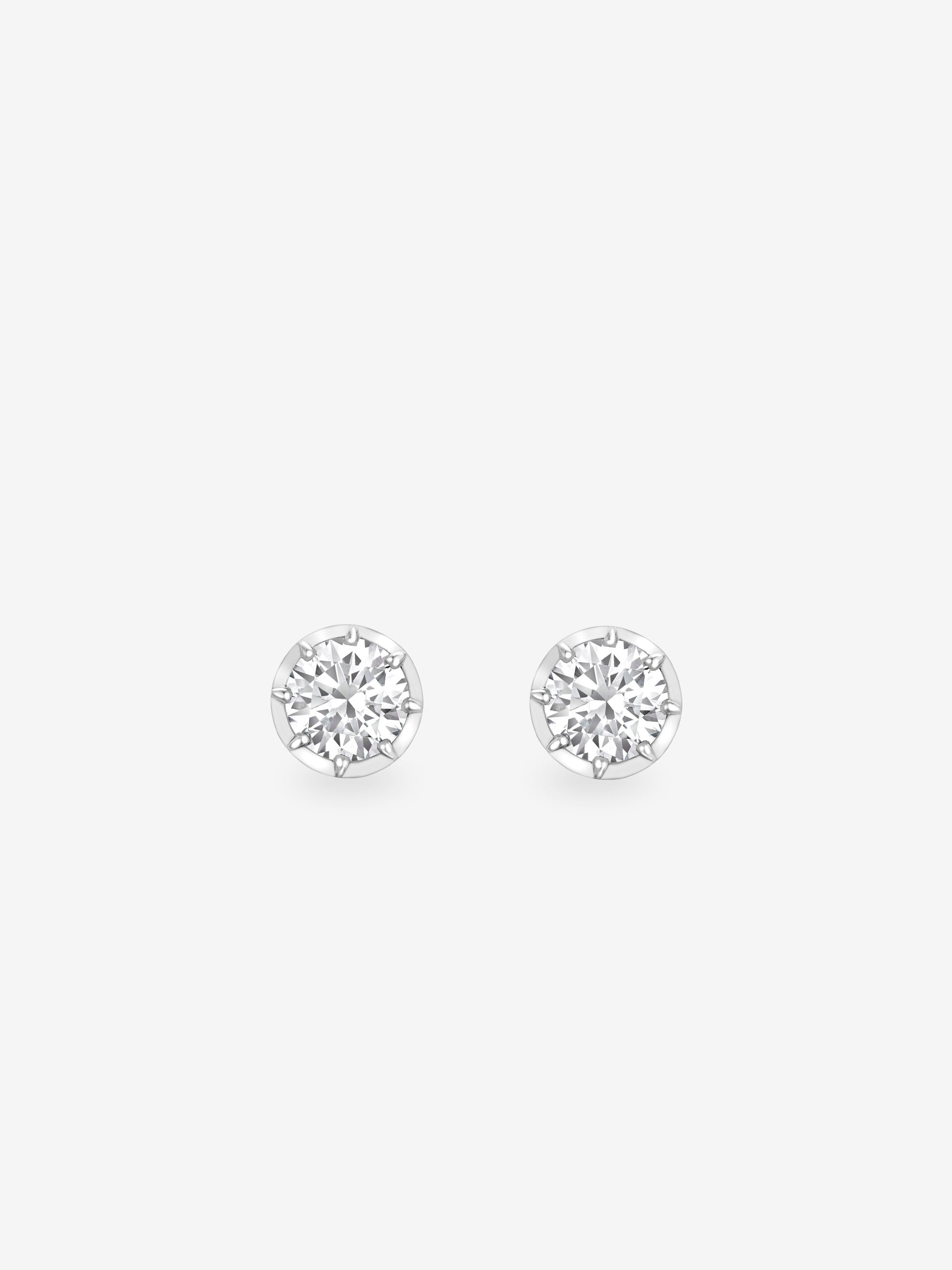 4ct Diamond & White Gold Stud Earrings View 1