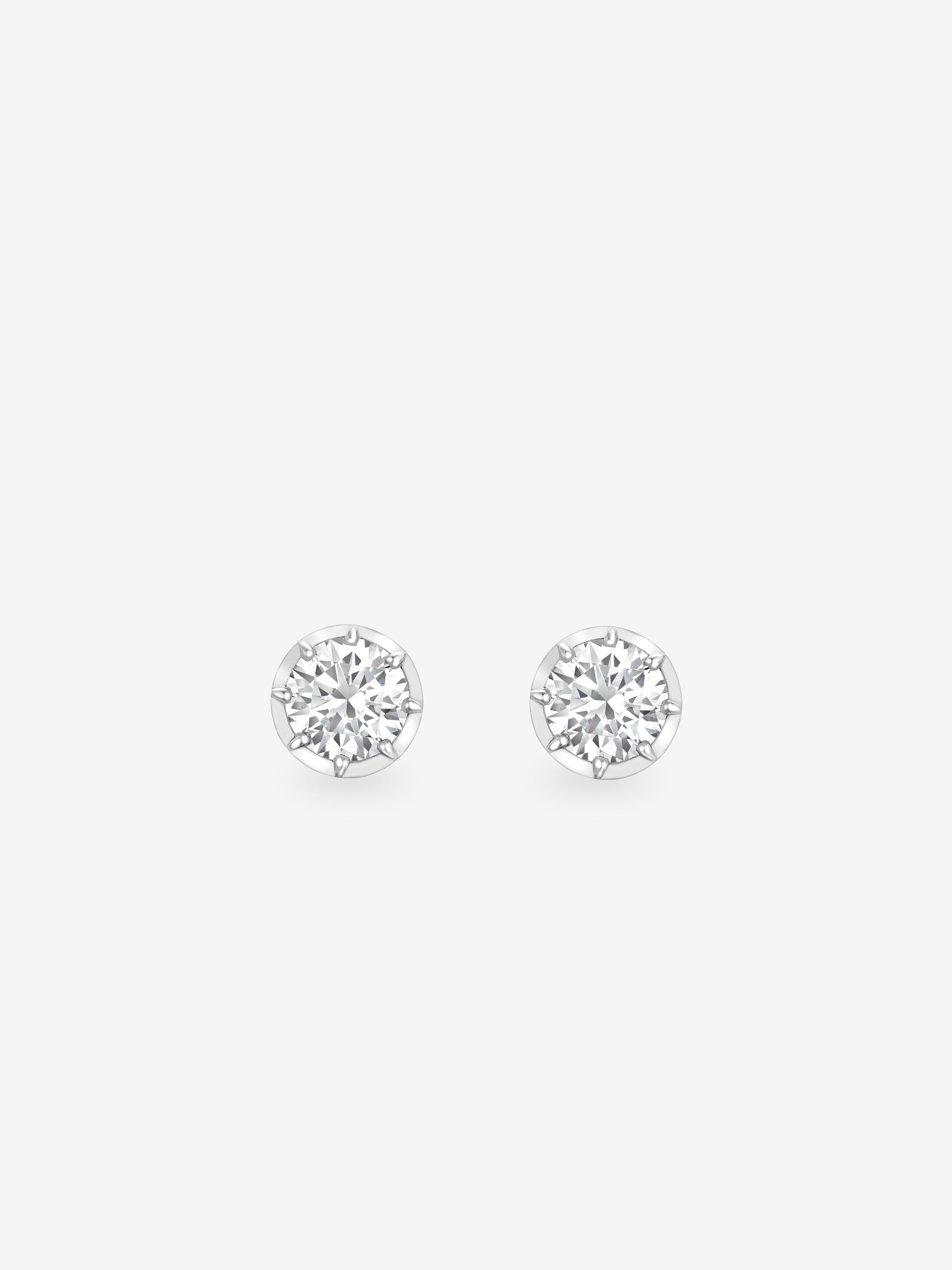 4ct Diamond & White Gold Stud Earrings View 1