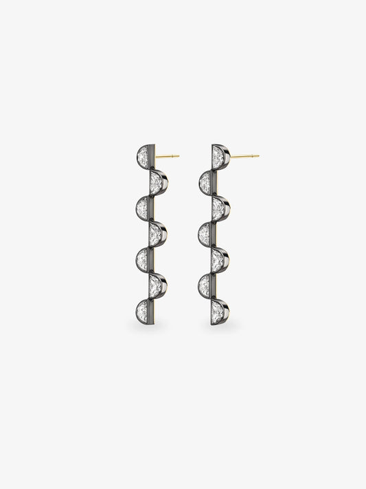 Moonshine Long Diamond Earrings View 2
