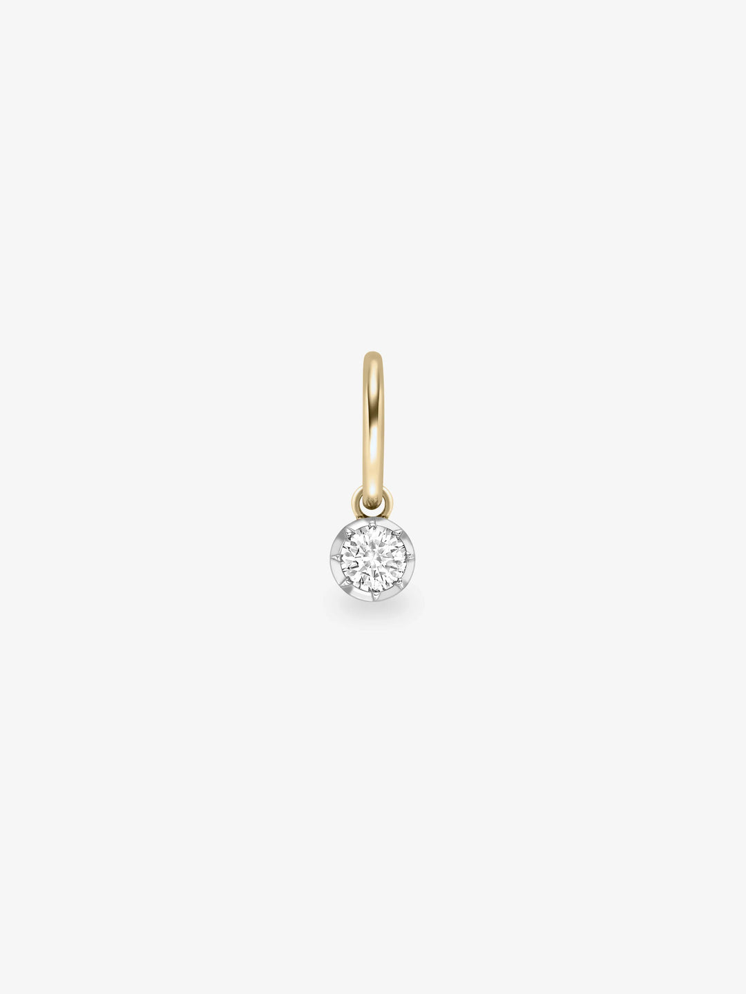 0.20ct Diamond & White Gold Single Gypset Hoop Earring  View 1