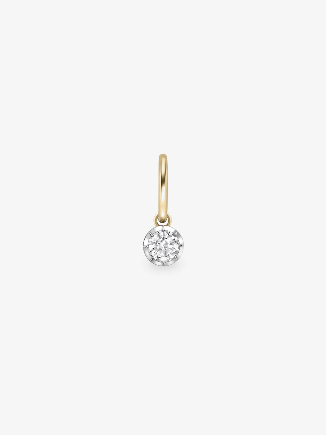 0.40ct Diamond & White Gold Single Gypset Hoop Earring  View 1