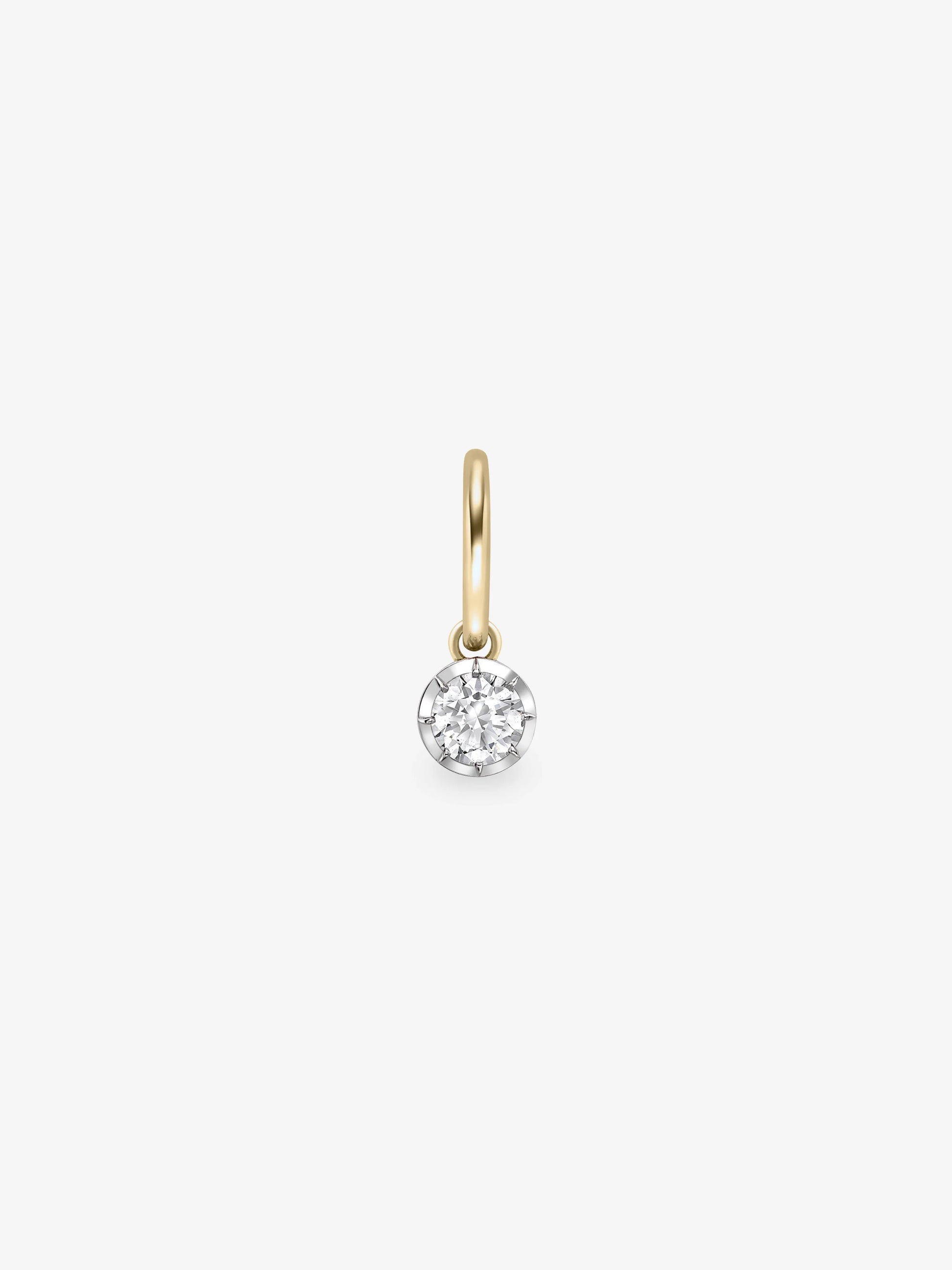 0.40ct Diamond & White Gold Single Gypset Hoop Earring View 1